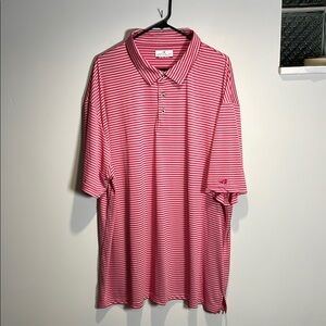 Grand Slam Performance Red Polo Shirt Classic Striped Design